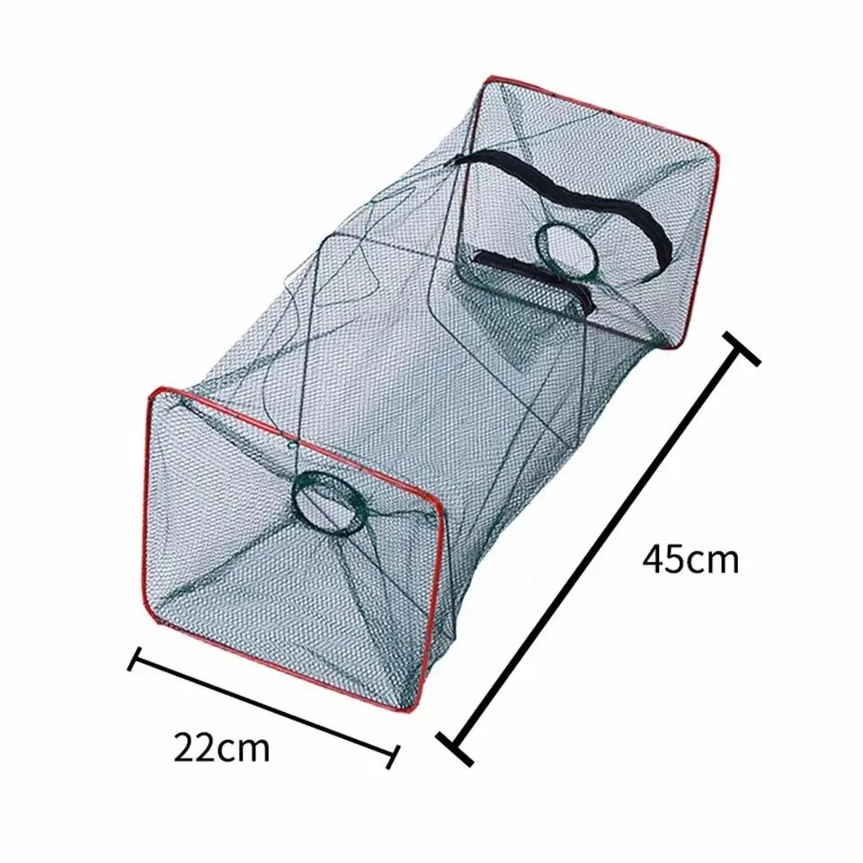 Collapsible Cast Net Fish Cage — Nylon Mesh Trap for Crab, Shrimp & Crayfish
