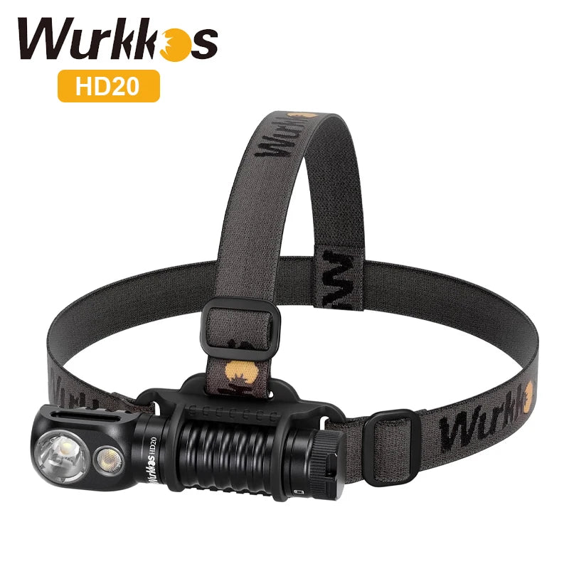 Wurkkos HD20 Rechargeable Headlamp 2000LM – IP68 Magnetic Spotlight Floodlight EDC Power Bank for Camping