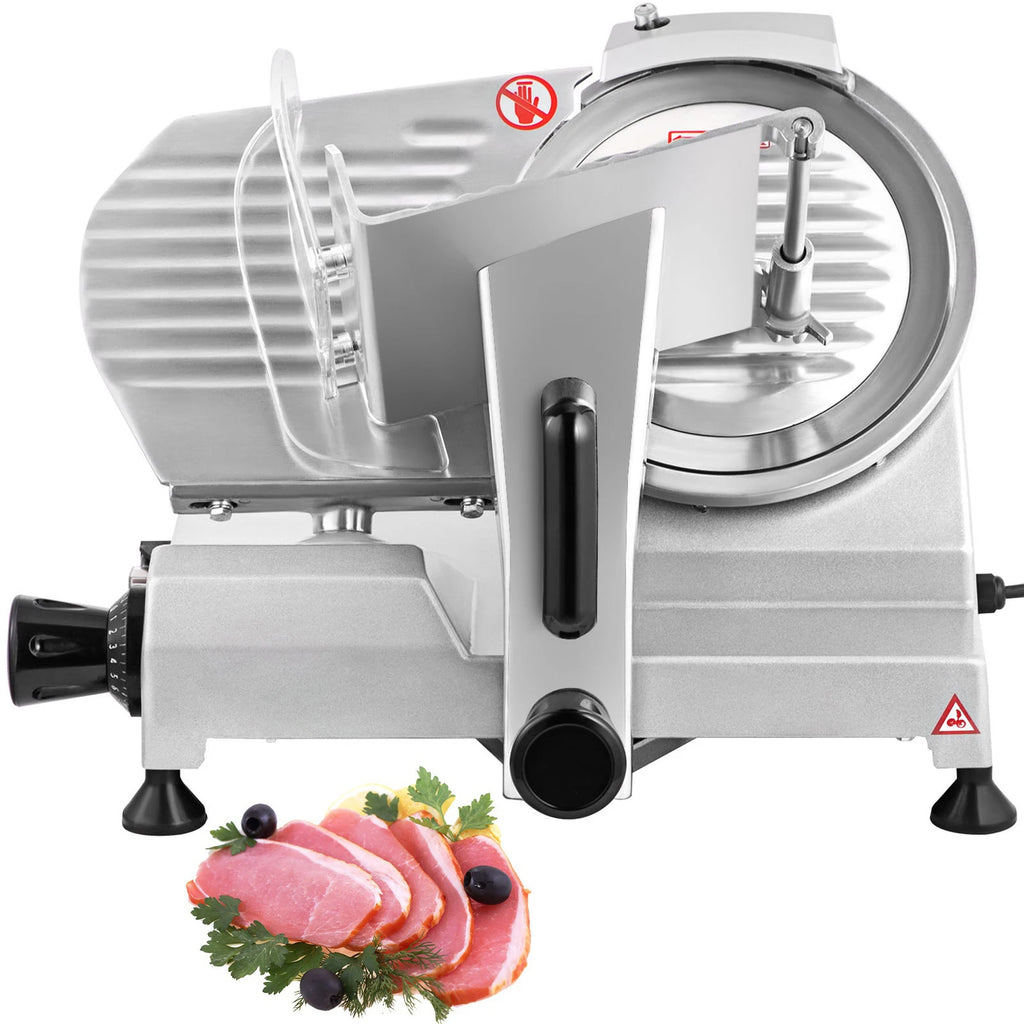 Electric Meat Slicer 8"/10" — Carbon Steel Blade, Adjustable Thickness for Deli, Meat & Cheese