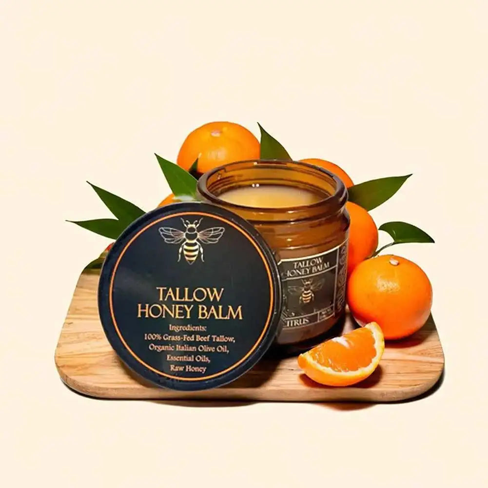 Grass-Fed Beef Tallow Balm with Raw Honey — Natural Moisturizer