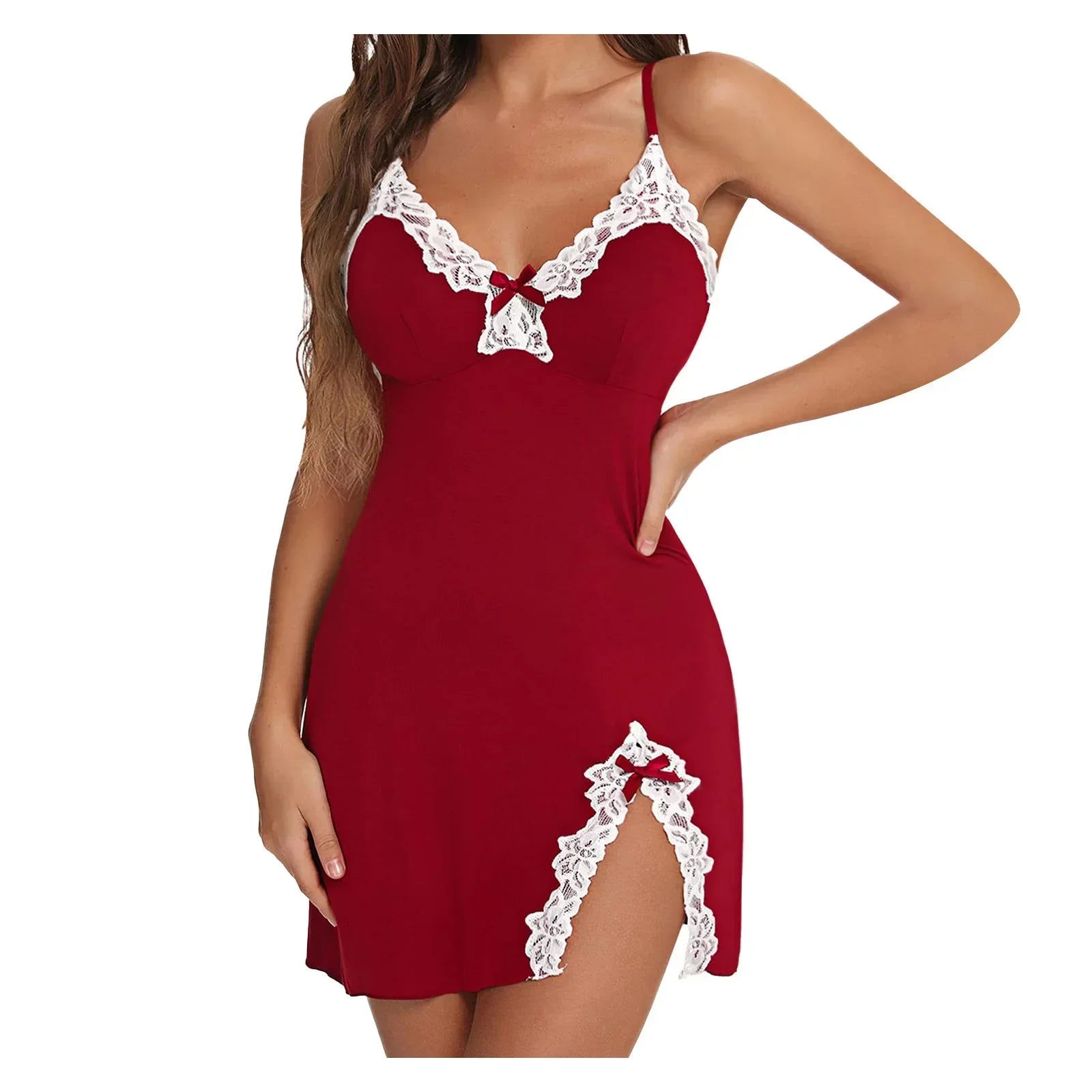 Sexy Suspender Lingerie Pajama Set — 2-Piece Satin Slip Skirt & Camisole Sleepwear