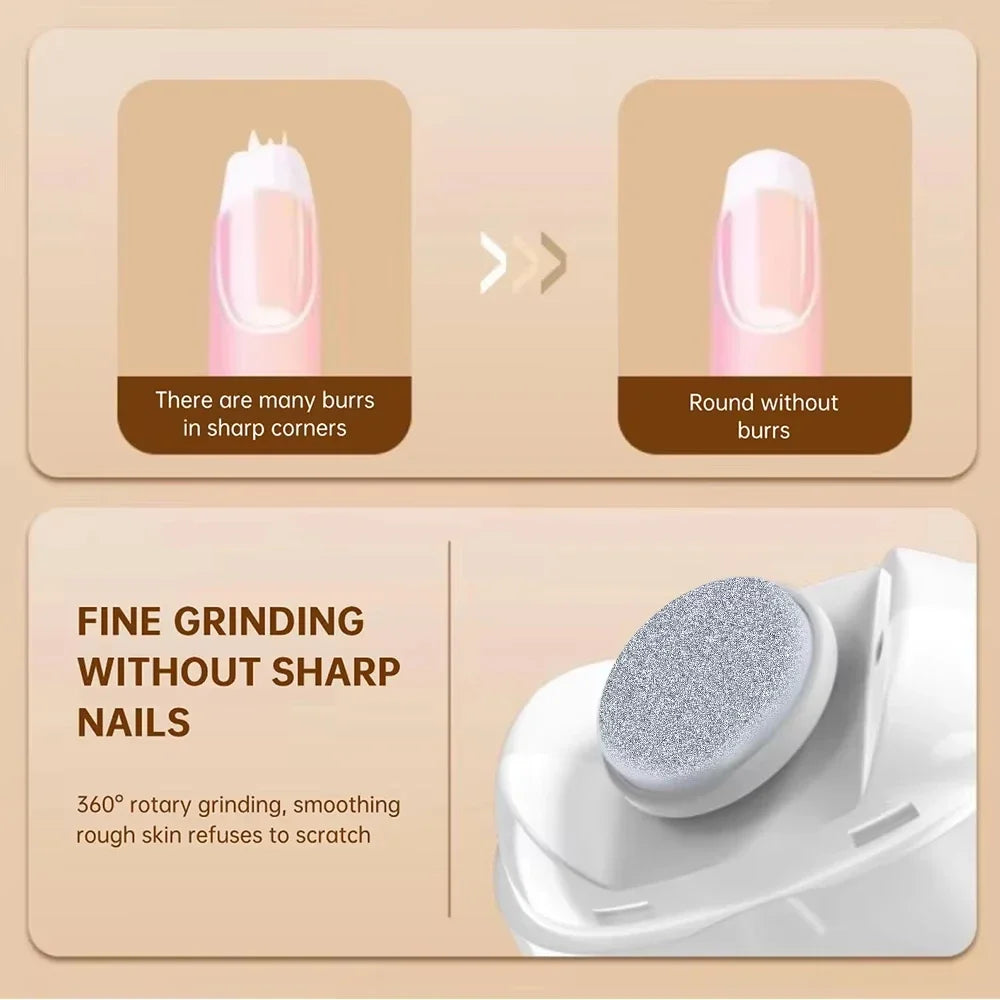 Safe Nails for the Whole Family — 2-in-1 Electric Nail Clipper & Grinder | LED Light, Anti-Pinch, 3 Speeds, Type-C Charging, Baby Safe