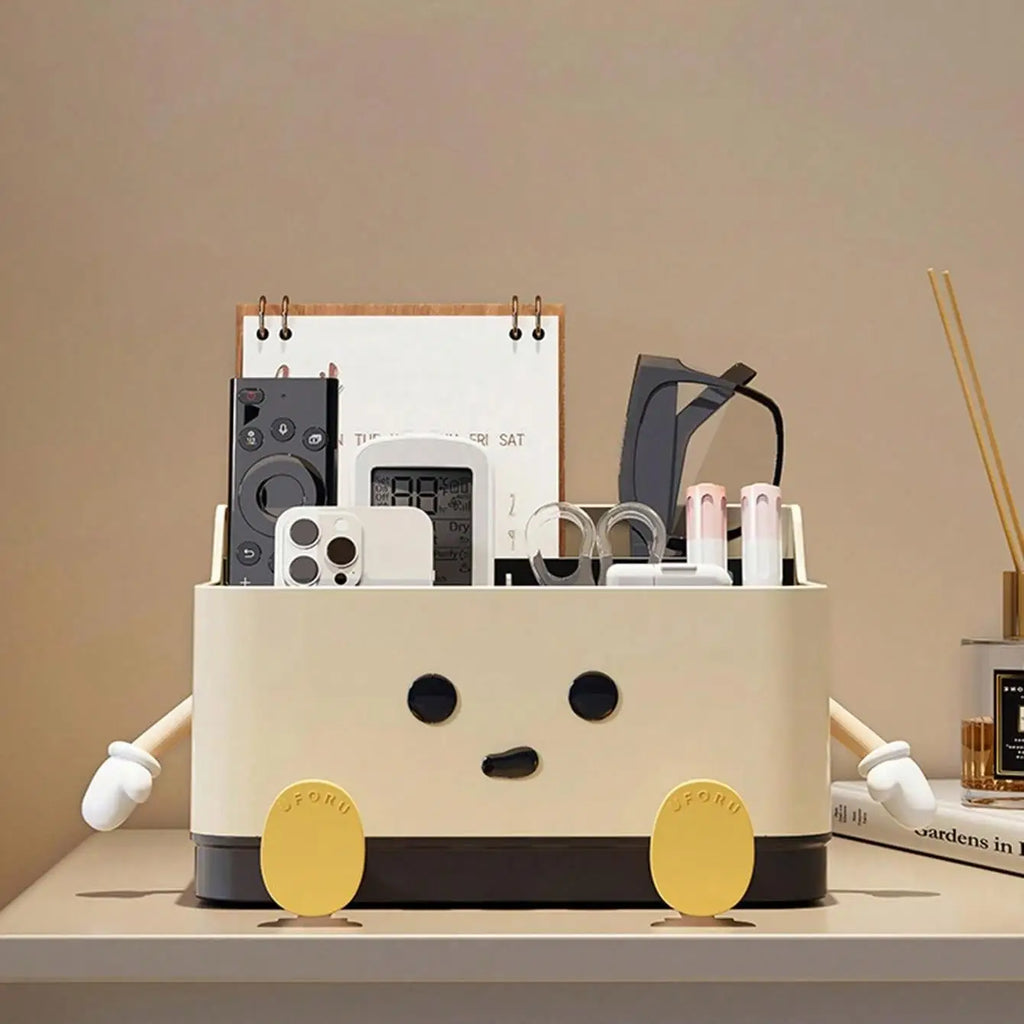 Multifunctional Desktop Cosmetic Storage & Display Box — Countertop Organizer with Sticker