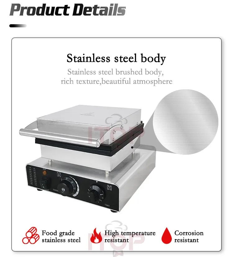 ITOP Electric Waffle Maker – Pine Tree Mould, Non-Stick Cast Iron Pan, Waffle Stick Machine, 110V/220V