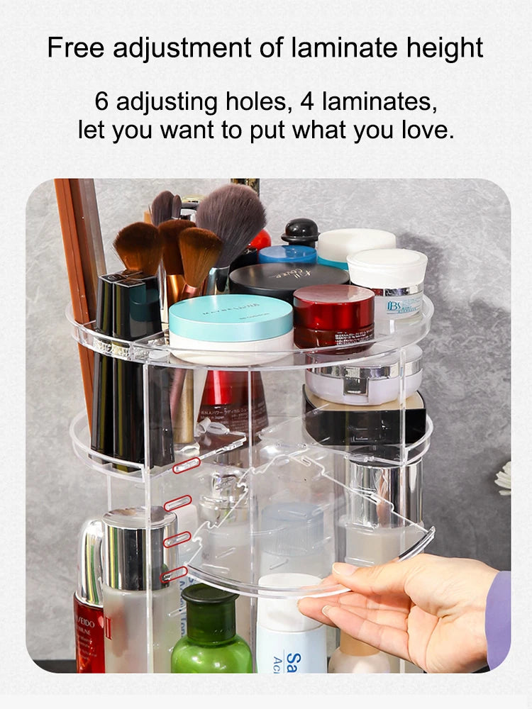 360° Rotating Adjustable Skincare Storage Rack