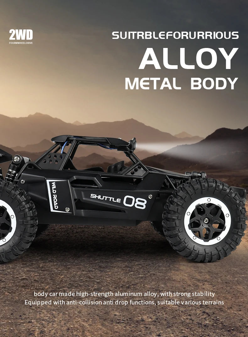 ZWN 1:16 / 1:20 Scale 2WD RC Off-Road Climbing Car with LED Light – Outdoor Kids Gift