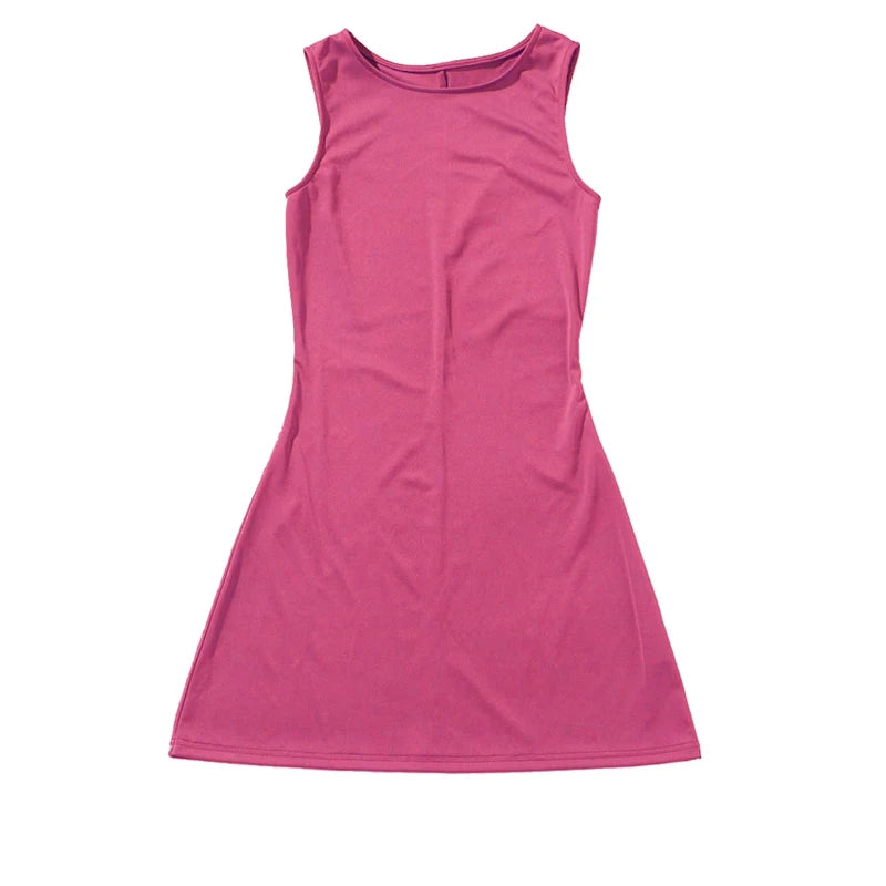 Sleeveless Knit Slim A-Line Mini Dress — Y2K Streetwear Summer Dress