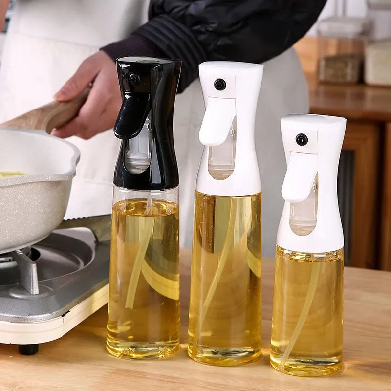 Spray Less. Cook Better. — Reusable Oil Mist Spray Bottle | Food Grade, Olive Oil & Vinegar Dispenser, 200/300/500ml, Black & White