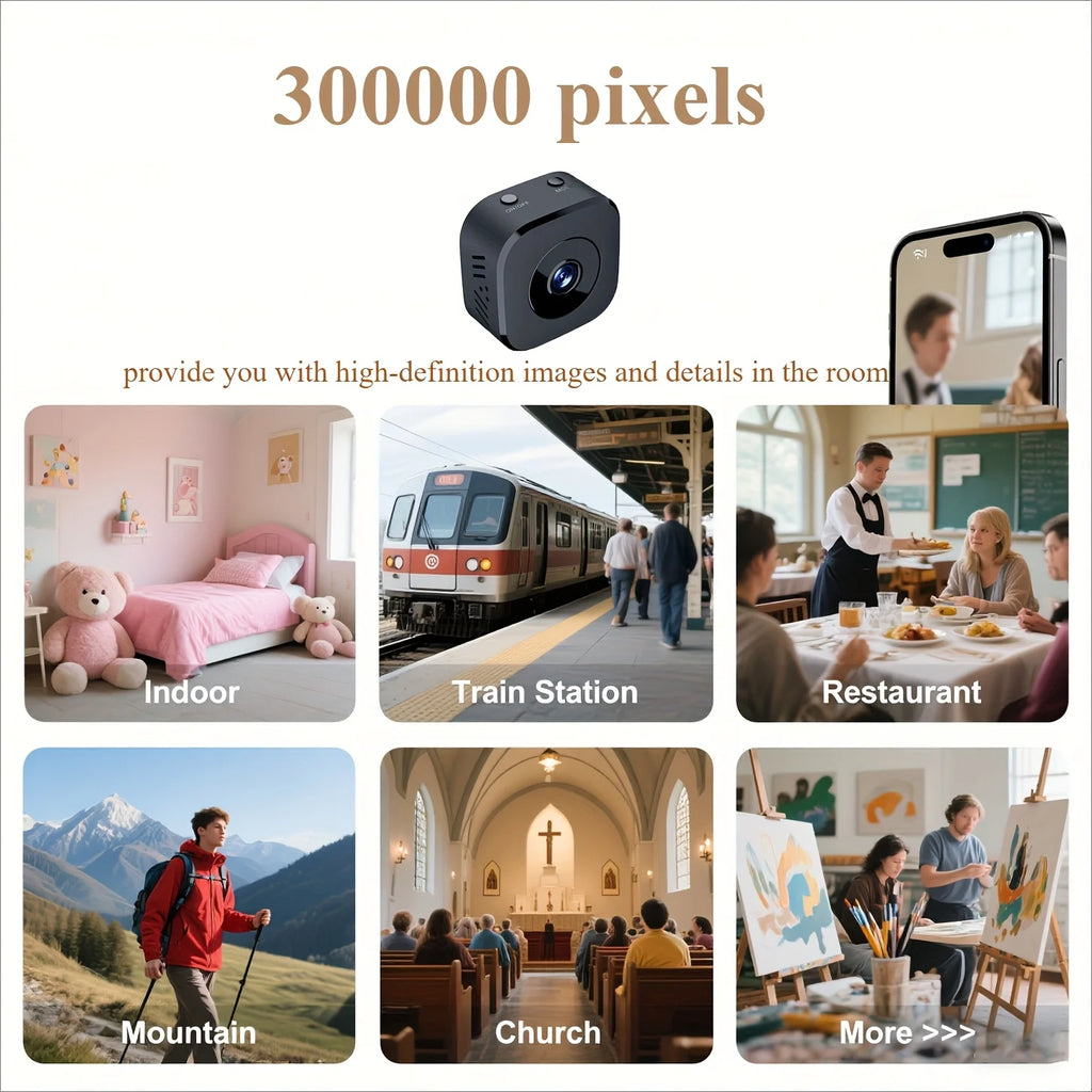 HD Mini WiFi Security Camera – Full Color Night Vision, Motion Detection, Waterproof | Indoor & Outdoor