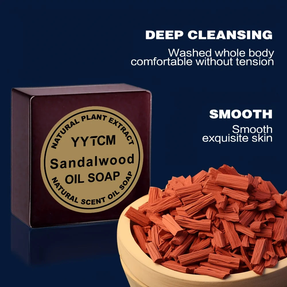 Sandalwood Men's Fragrance Soap Bar – Long-Lasting Scent for Bath, Face & Hand Washing, 65g