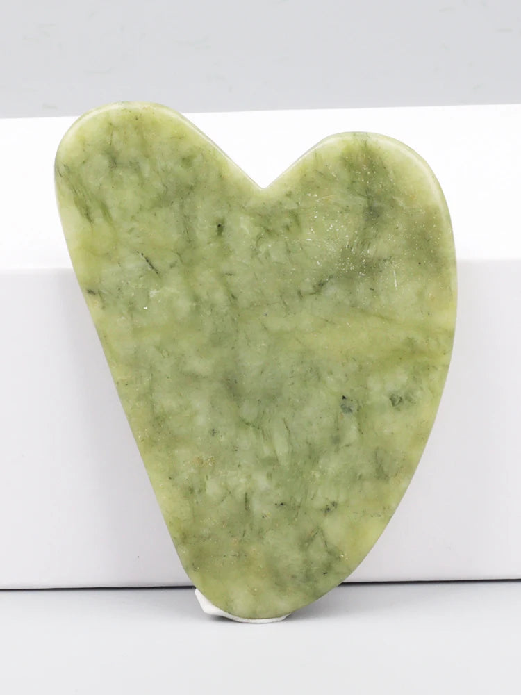 Natural Jade Heart-Shape Gua Sha Facial Massager