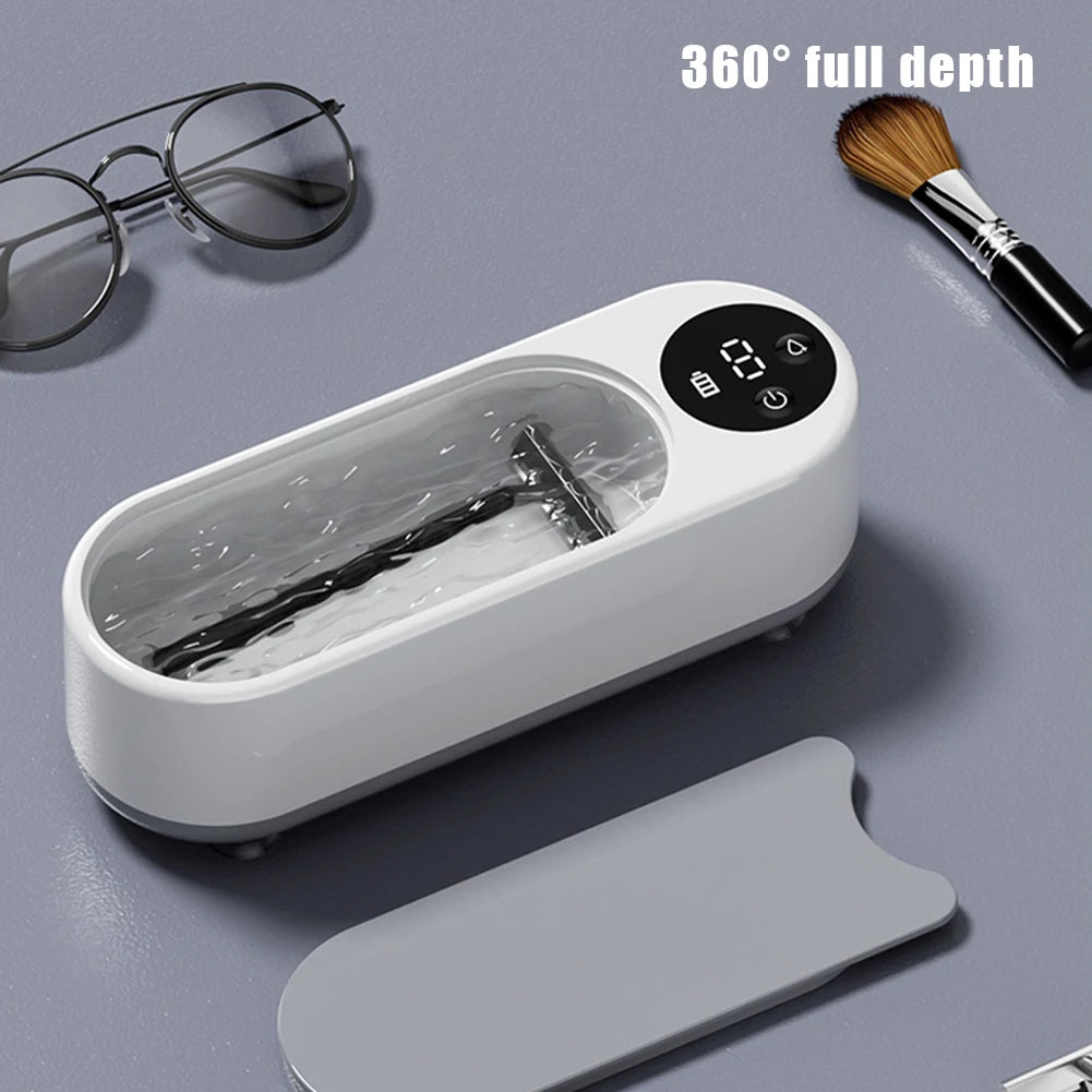 Portable Ultrasonic Jewelry & Glasses Cleaner — USB Rechargeable, 360° Deep Clean