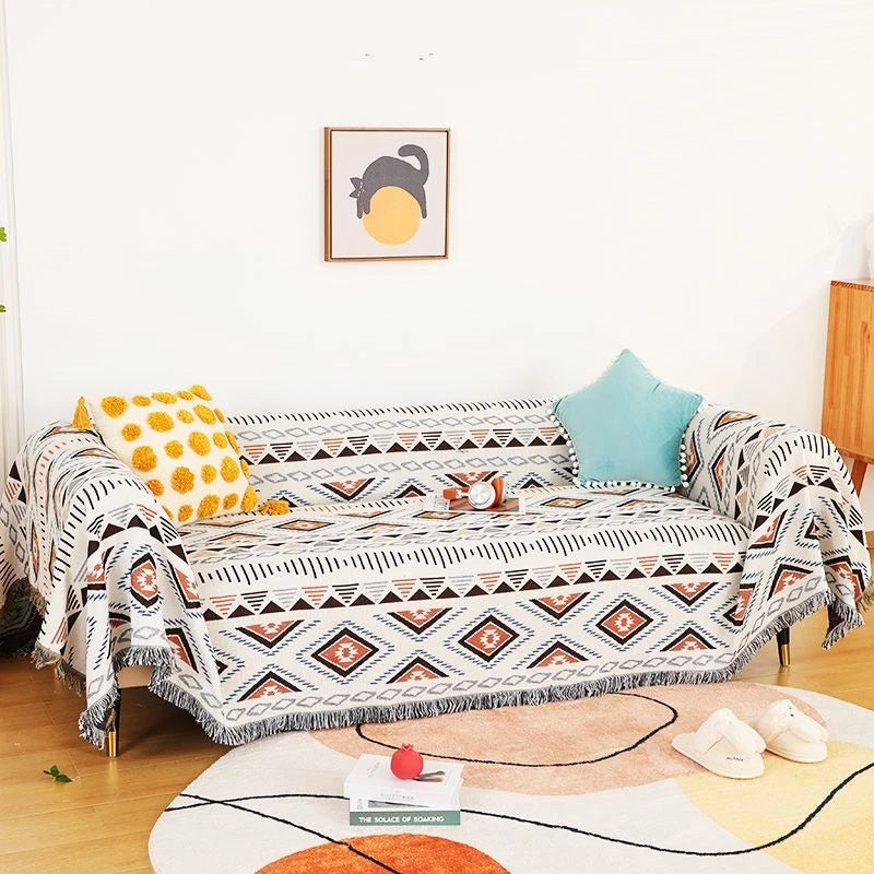 Bohemian Plaid Blanket for Sofa bed Decorative Blankets Outdoor Camping Picnic Blanket Boho Sofa cover throw Blanket With Tassel