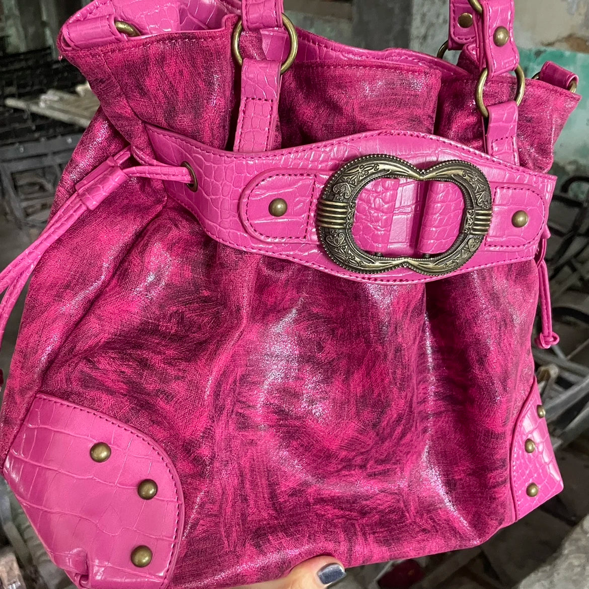 ABQP Vintage Distressed Large Capacity Underarm Tote Crossbody Bag – Designer Shoulder Handbag for Women