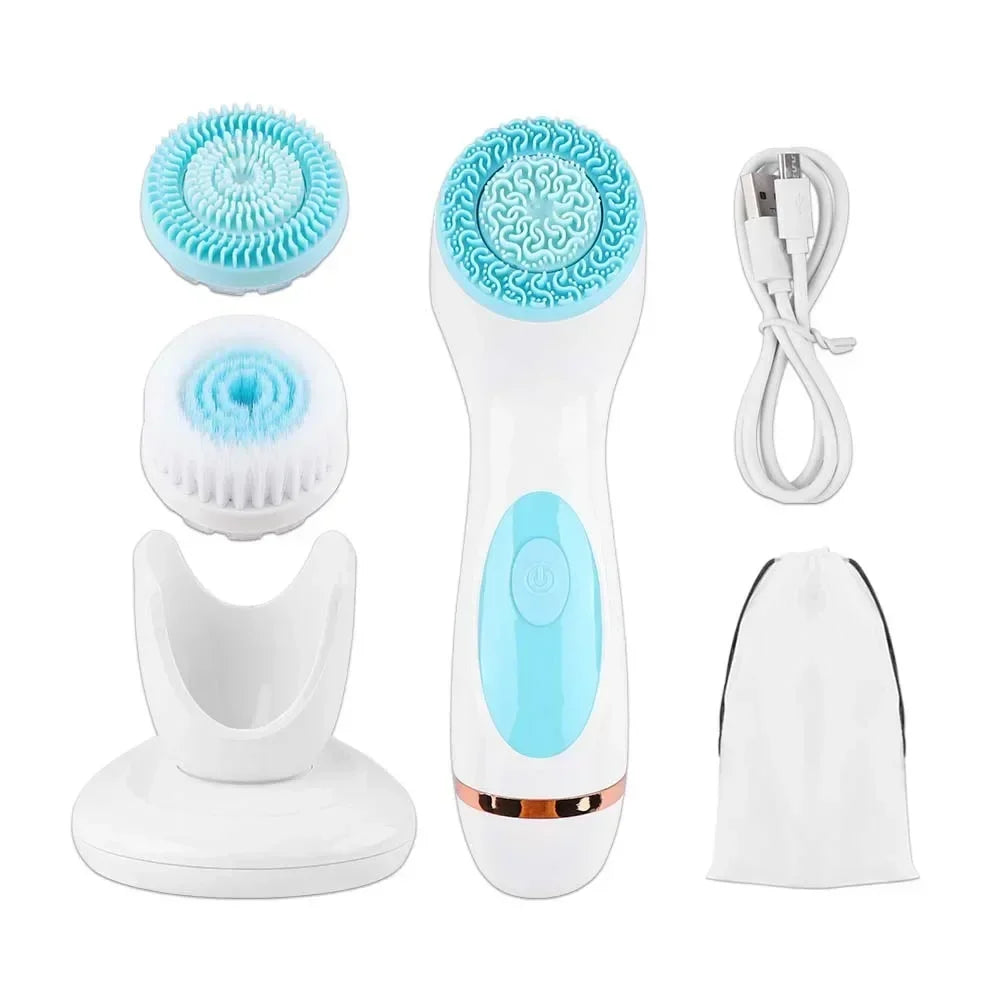 3-in-1 Electric Sonic Facial Cleansing Brush