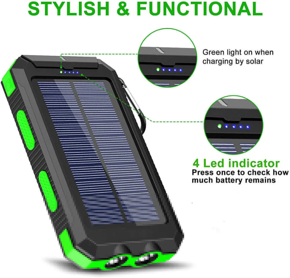 Solar Power Bank 80000mAh — Portable Outdoor Charger with Solar Panel