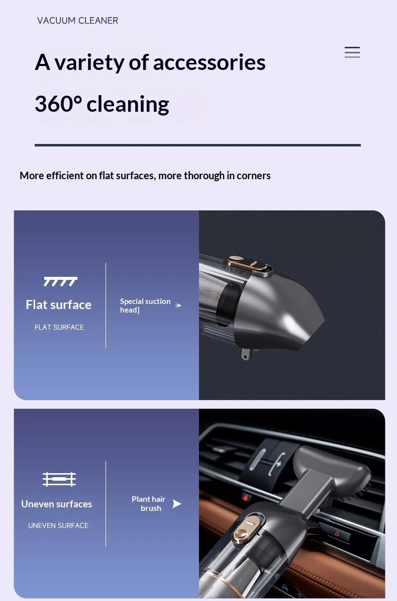 Cordless Mini Car Vacuum Cleaner – Gray Handheld