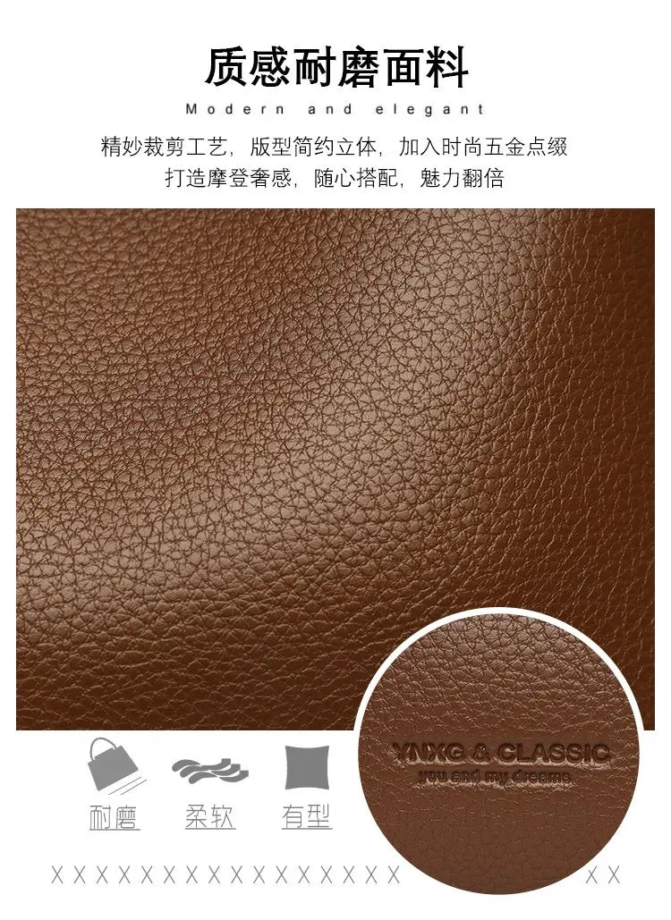 Luxury PU Letter Detail Shoulder Crossbody Tote Bag – Large Capacity Messenger Handbag for Women