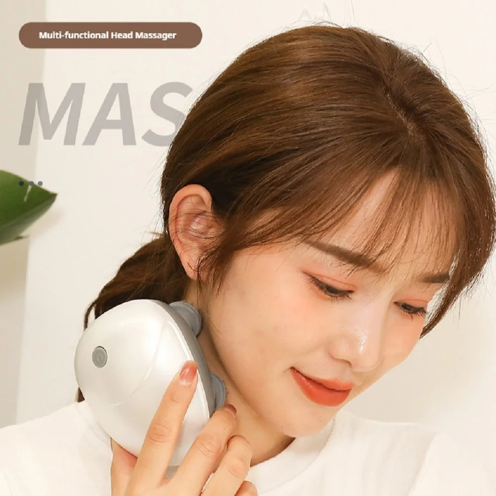 Electric Scalp & Body Kneading Massager – Vibrating Deep Tissue Massage for Head, Neck & Shoulders