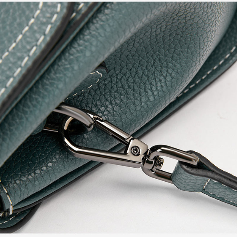 Genuine Cow Leather Square Satchel Shoulder Bag – All-Match Crossbody Messenger Handbag for Women