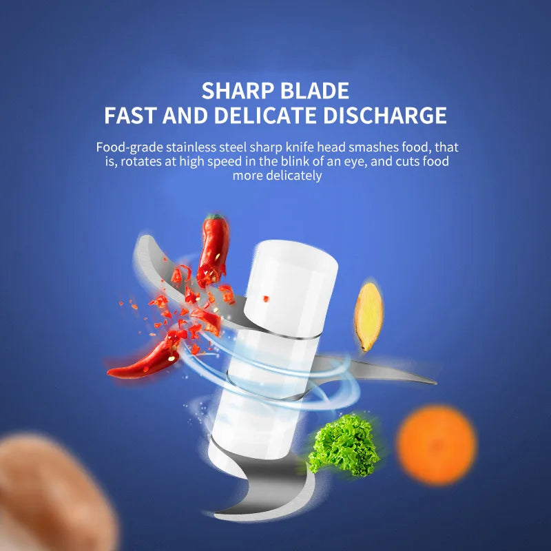 Electric Garlic Masher & Portable Chopper — USB Charging Mini Meat Grinder & Vegetable Chopper