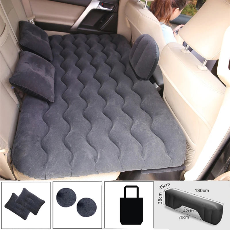 Car Air Inflatable Travel Mattress Bed — Universal Back Seat Camping Mat