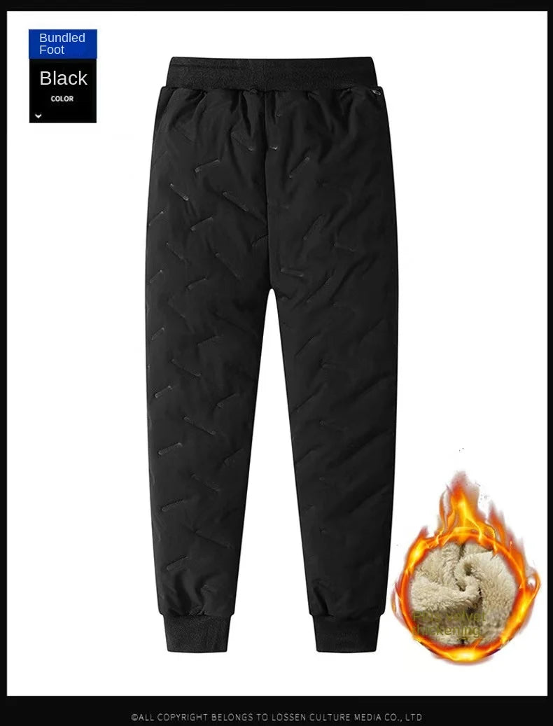 Men's Cashmere-Lined Thick Cotton Pants — Warm Winter Casual Trousers