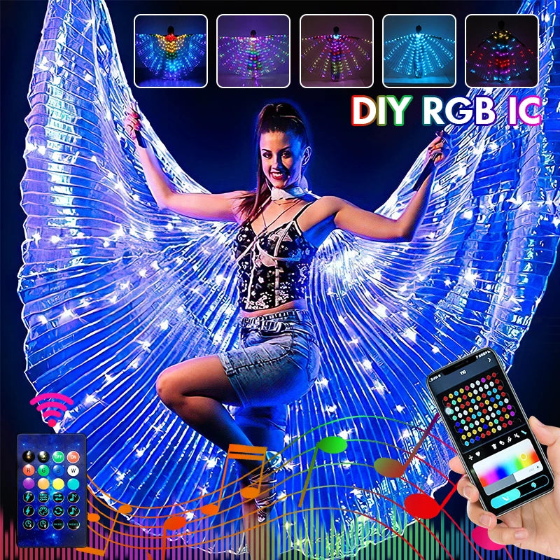 RGB LED Butterfly Wings Costume — Belly Dance & Halloween Dress-Up