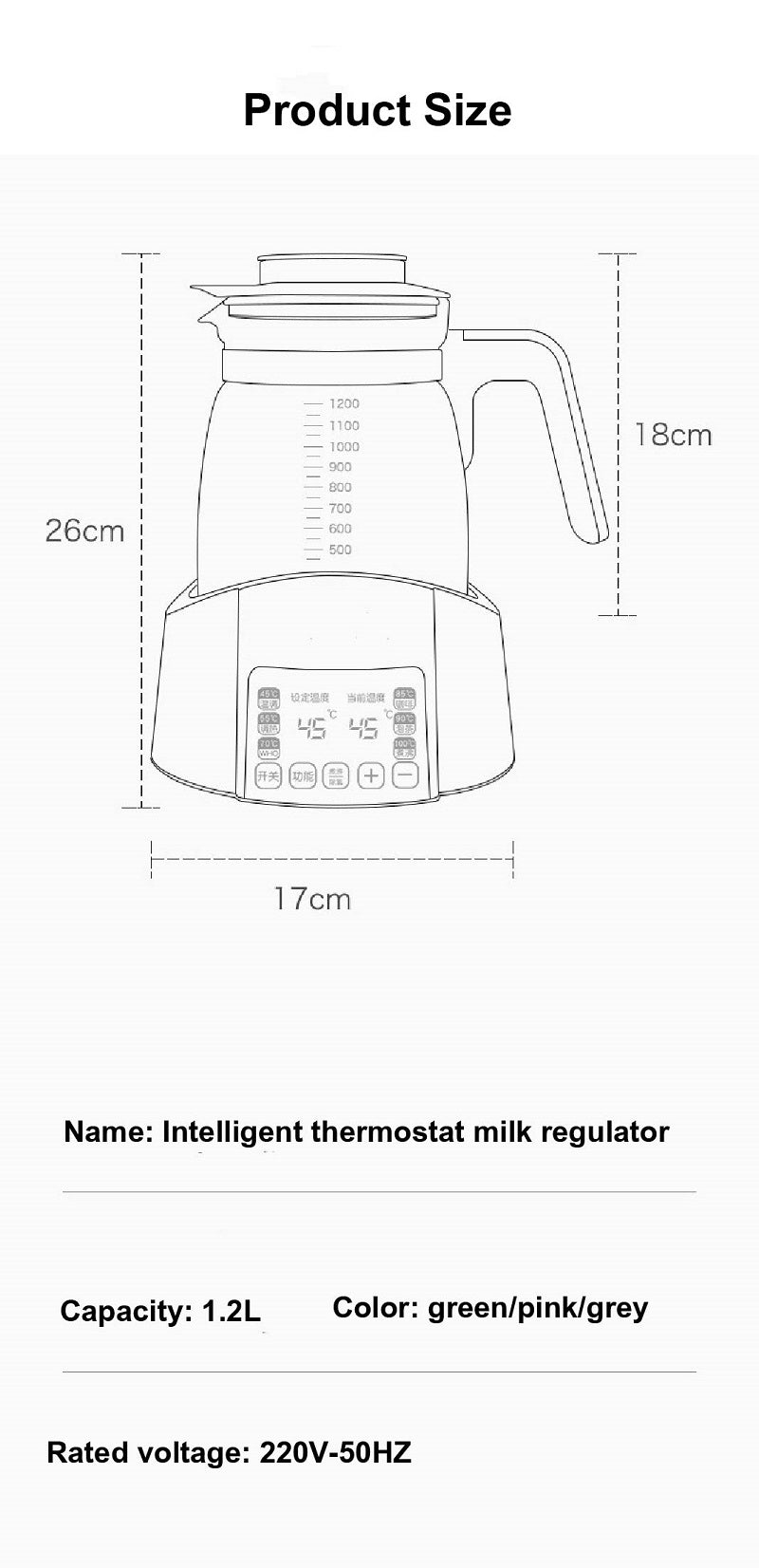 Smart Infant Milk Warmer & Thermostatic Kettle – 1.2L Auto Warm, Insulation Pot for Baby Formula & Milk Powder