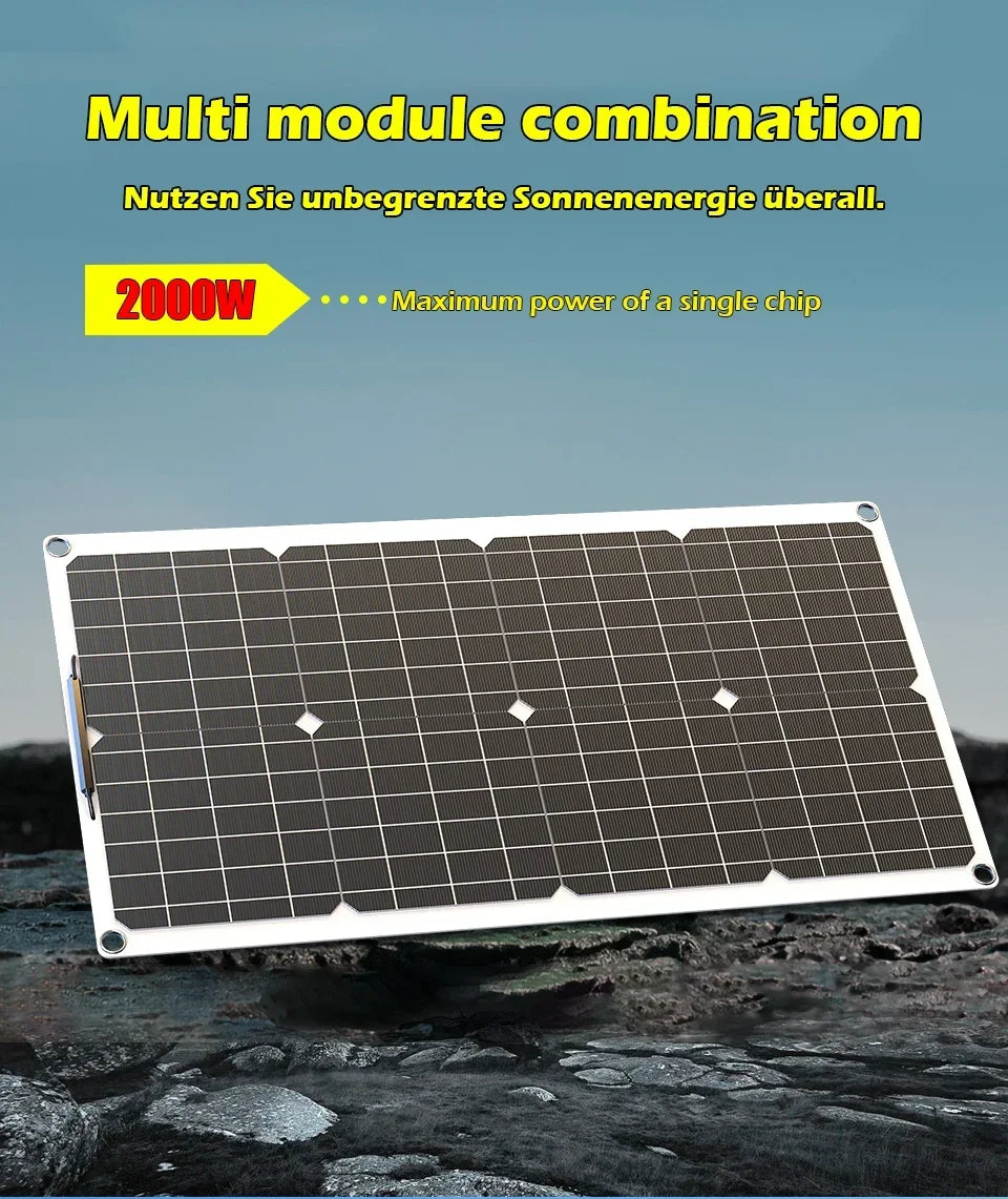 4000W Solar Panel Kit – 12V to 110V/220V with 6000W Inverter & 12V Battery Charging for Home, RV & Emergency