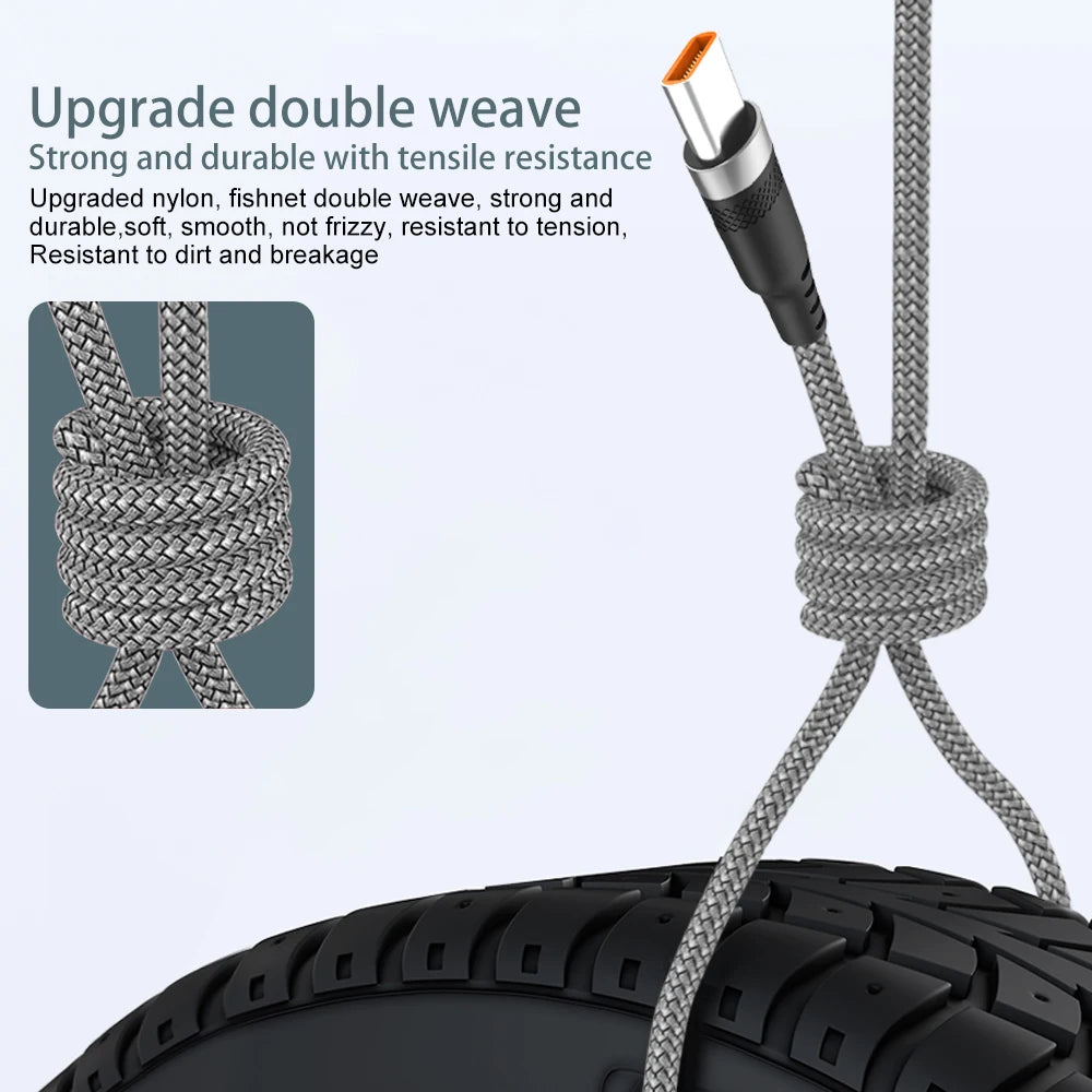 Charge Faster. Reach Further. — USB-A to USB-C 6A Super Fast Charging Braided Cable | 1m, 1.5m, 2m, 3m, 5m & 8m, CE Certified