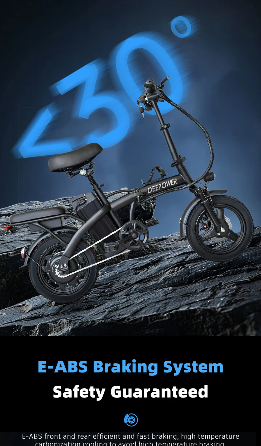 K100 400W Foldable Electric Bike — 48V 14-Inch