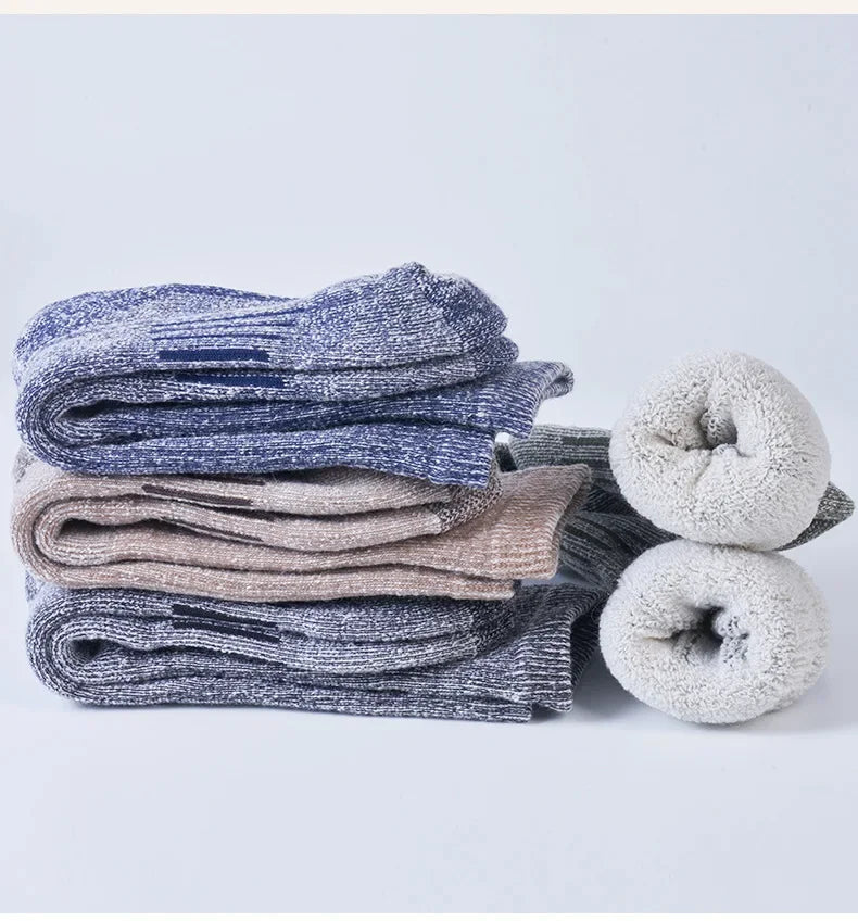 Merino Wool Hiking Crew Socks for Cold Weather