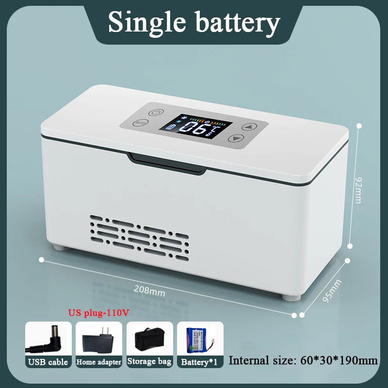 Portable Car Insulin Mini Fridge – USB Charging Thermostat Cooler for Insulin, Growth Hormone & Interferon