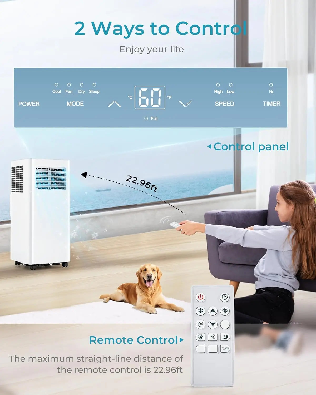 Portable Air Conditioners 12000 Btu 3 in 1 Portable Cooling AC with Dehumidifier Floor Air Conditioner for Home