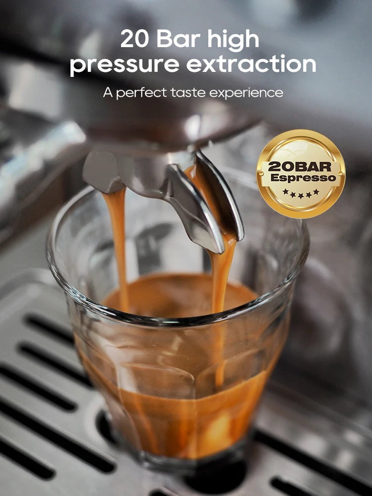 HiBREW H10A 20-Bar Semi-Automatic Espresso Machine | 58mm Portafilter, Temperature Control, Stainless Steel