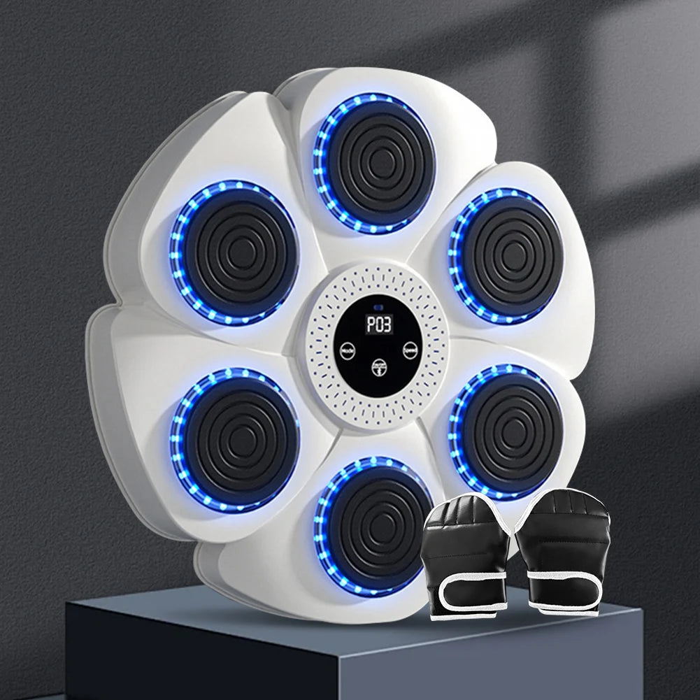 Smart Music Boxing Machine – RGB LED Reaction Wall Target with Bluetooth, Gloves Included
