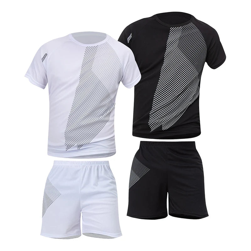 Men's Quick-Dry Short Sleeve & Shorts Set – Plus Size Leisure Running Fitness 2–6 Piece