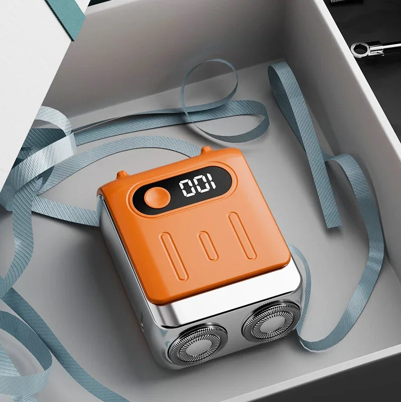 HAOYUNMA R20 Mini Electric Shaver – LED Display, Magnetic Blade, Waterproof, 120-Min Runtime