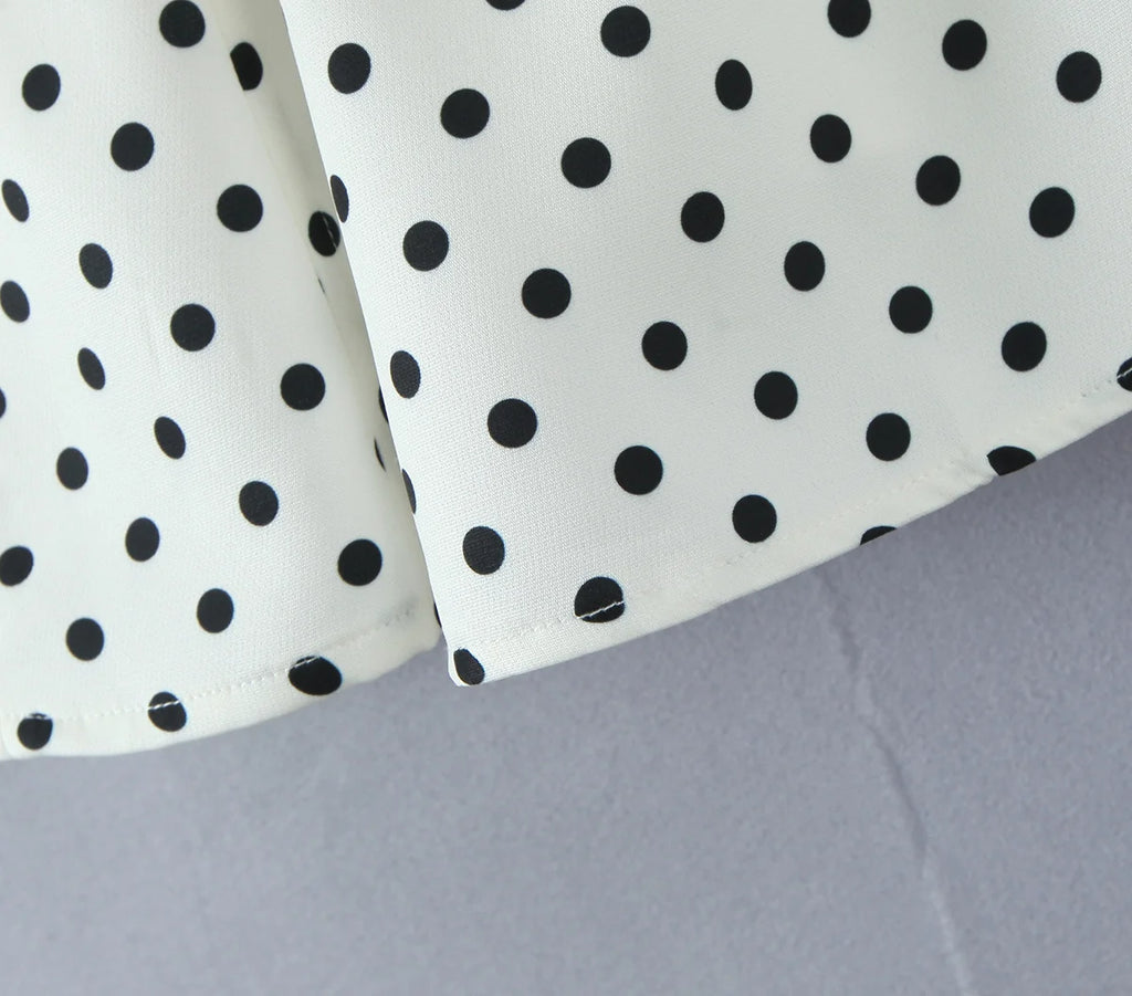 Retro Polka Dot Deep V Halter Mini Dress — Backless A-Line Slim Summer Dress