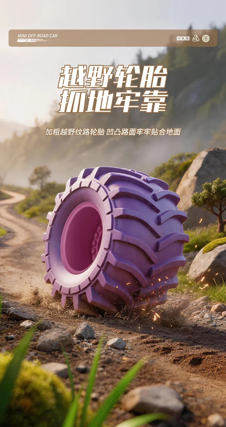 hot model 1:64 mini alloy remote control truck 2.4G four-wheel drive big foot off-road vehicle simulation model children toy car