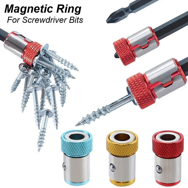Magnetize Any Bit. Instantly. — 1/4" Magnetic Ring Screwdriver Bit Holder | Strong Magnetizer, Aluminum Alloy, Removable Adapter, 1pc, 3pc & 6pc