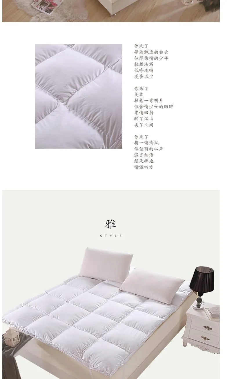 VESCOVO Goose Down Mattress Topper – Soft Back Support Tatami Mattress, Queen to King, 150-160x200cm