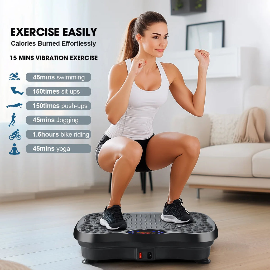 Vibration Plate Fitness Machine with Bluetooth Speaker — Fat Burning Full Body Workout Platform