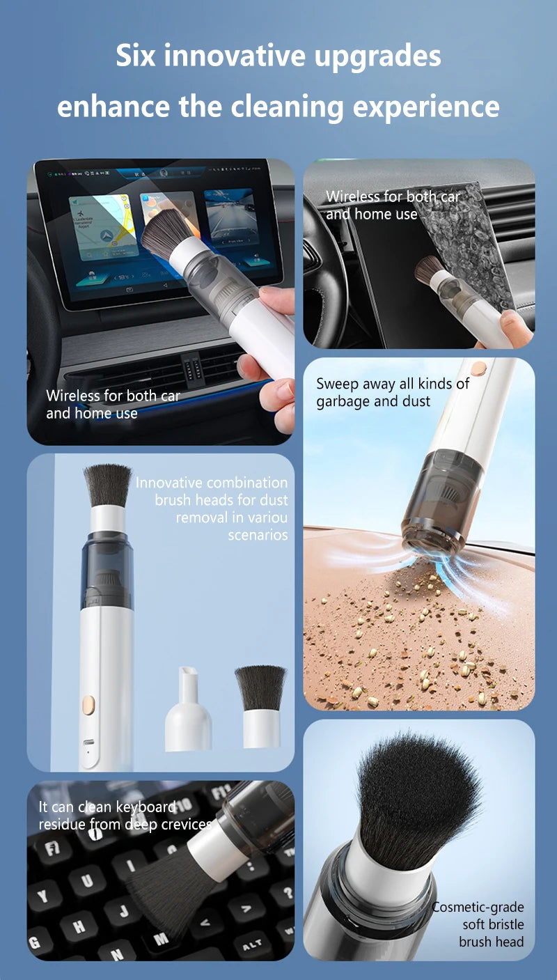 Mini Handheld Vacuum Cleaner – 3-in-1 Car & Desk Cleaner