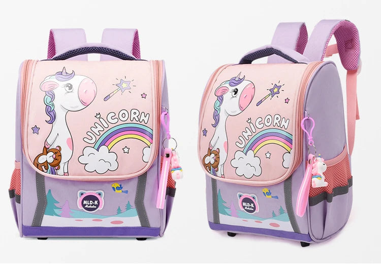 Unicorn School Backpack – Kids Canvas Bag & Size Options