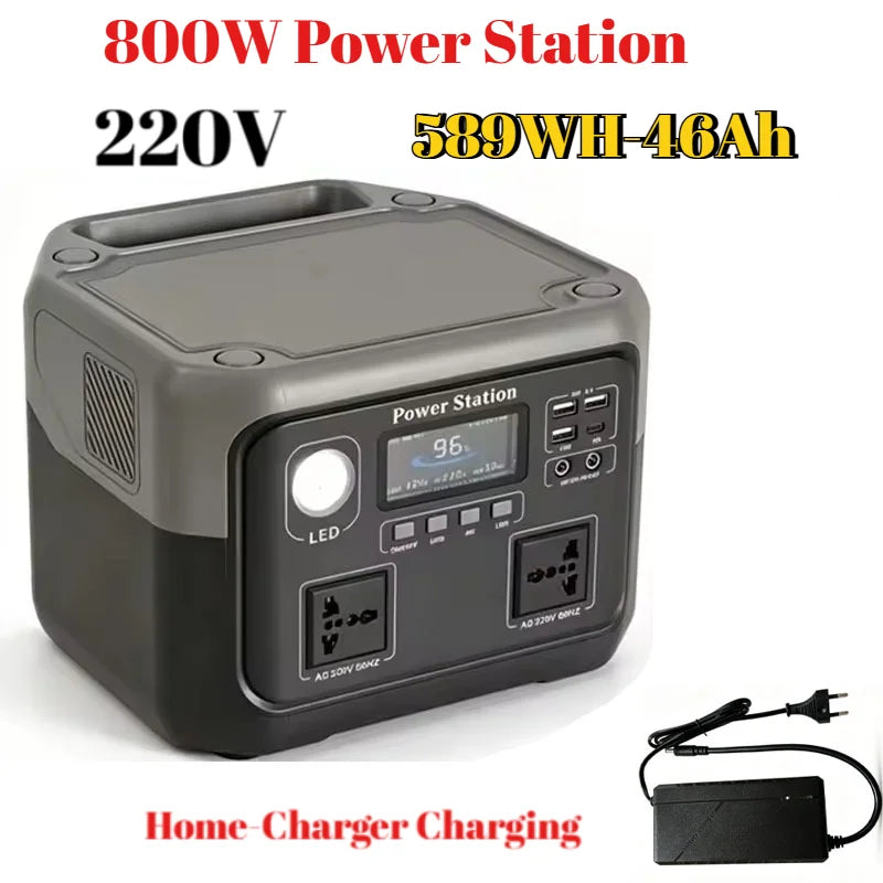 LiFePO4 Portable Power Station, 600W or 800W, 220V