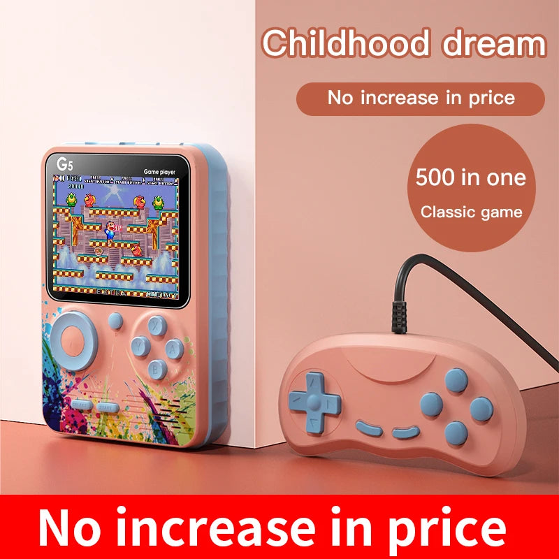 G5 Mini Retro Handheld Game Console – 500 Games, 3-Inch Color LCD, 8-Bit