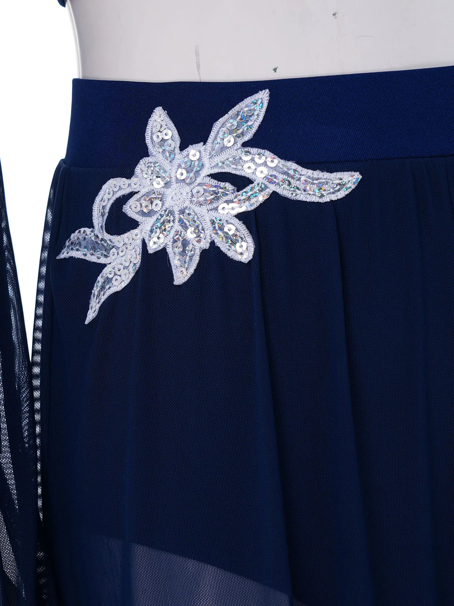 Women's Dance Performance Costume – Shiny Crop Top & Sheer Pants for Skating, Gymnastics & Ballet
