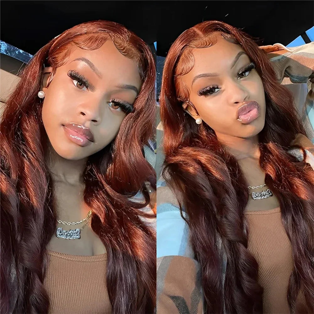 Reddish Brown Body Wave Glueless Wig | 250% Density 7x5 13x4 13x6 HD Lace Pre-Cut Wear & Go Human Hair
